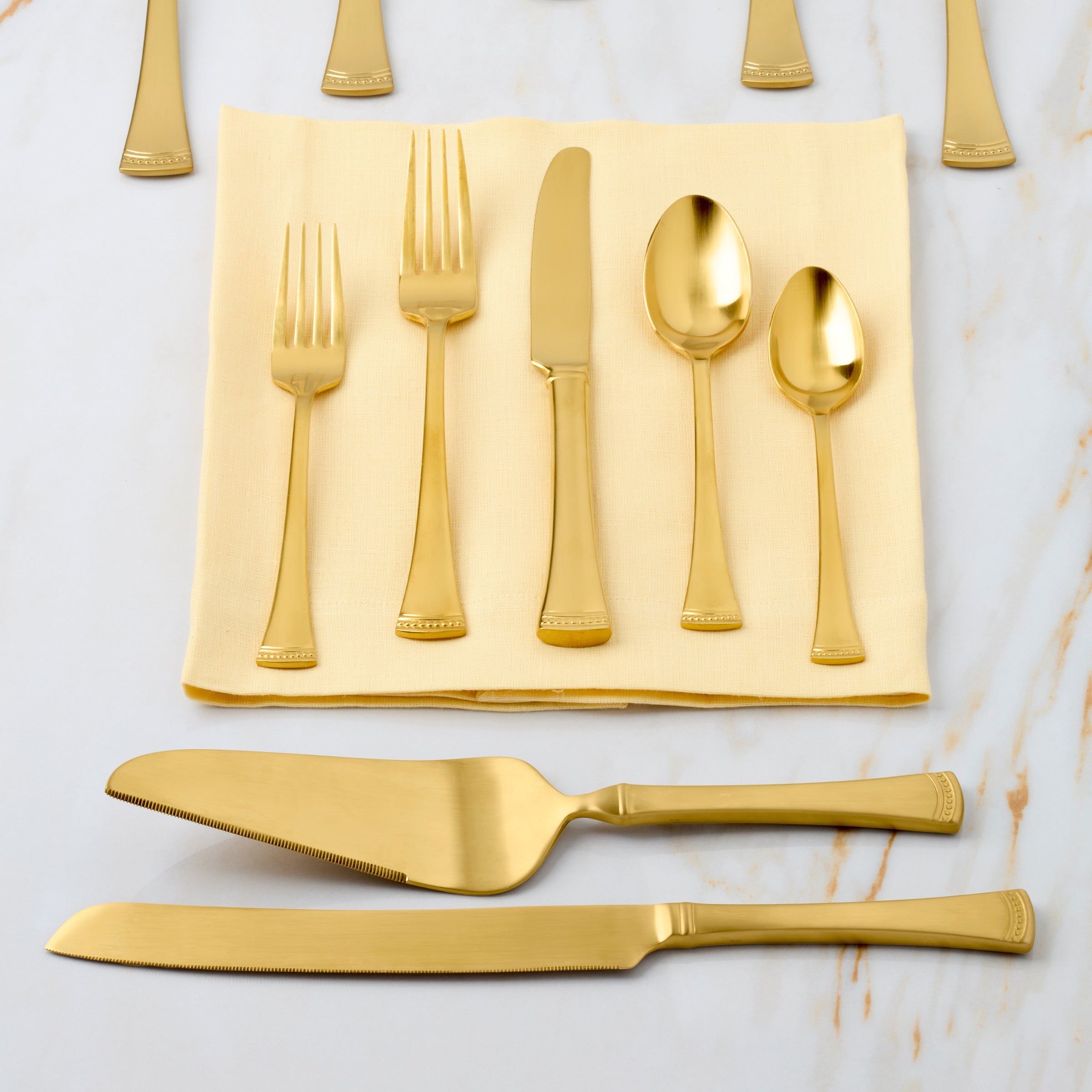 Portola Gold Satin 2-Piece Dessert Set - Image 3