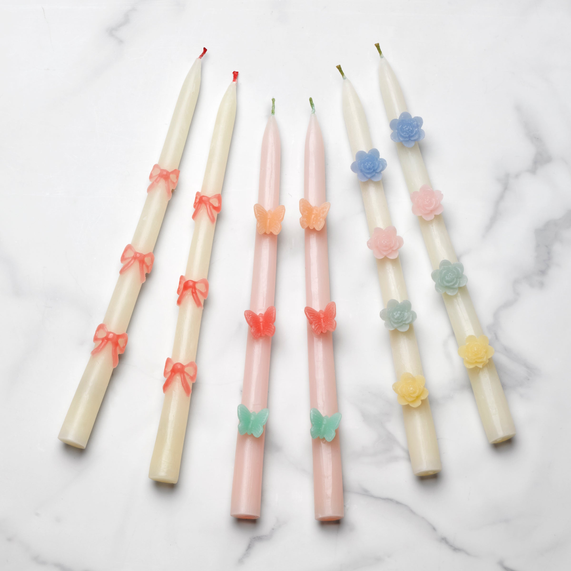 Pink Bow Taper Candles. Set of 2 - Image 2