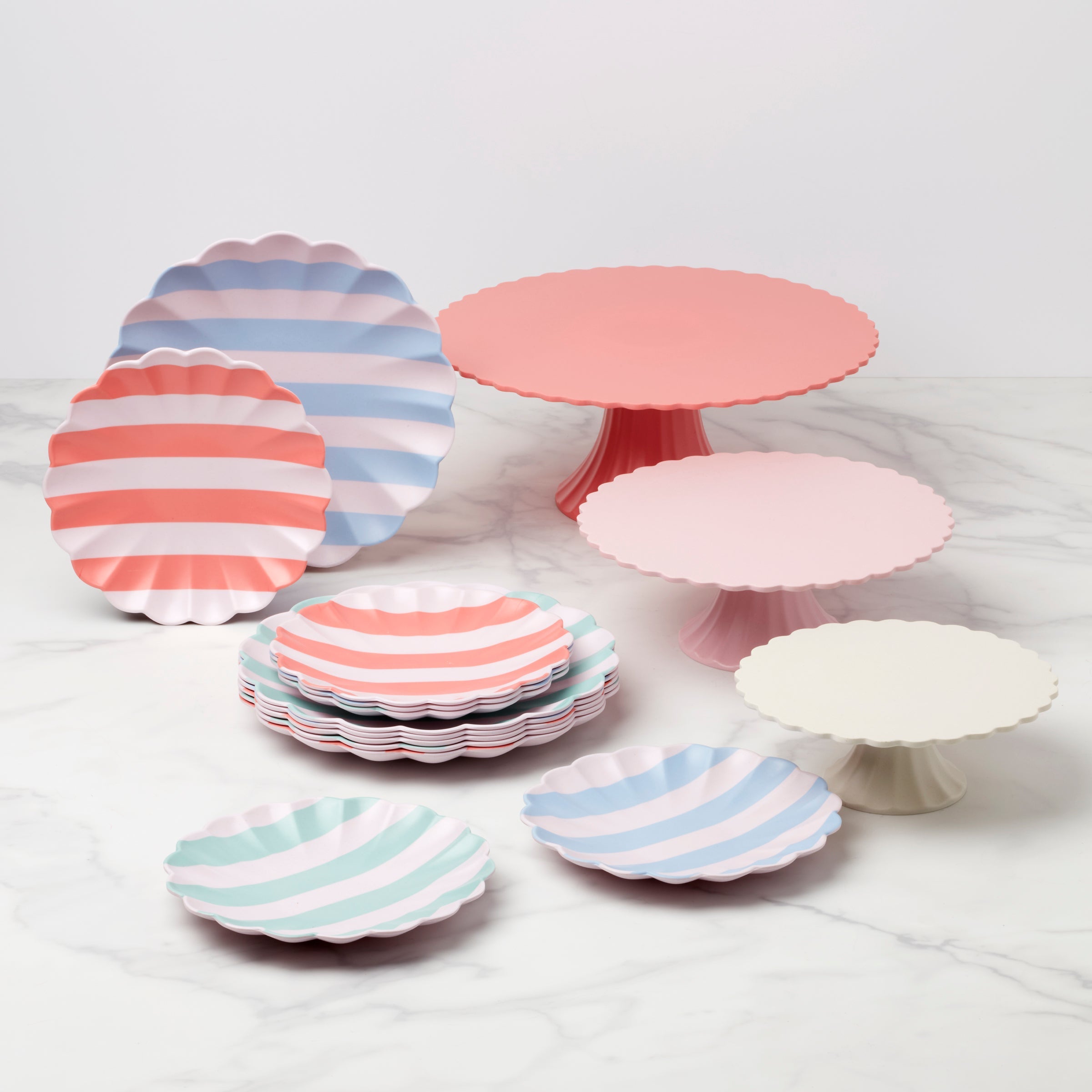 Stripey Assorted Bamboo Small Plates. Set of 6 - Image 9