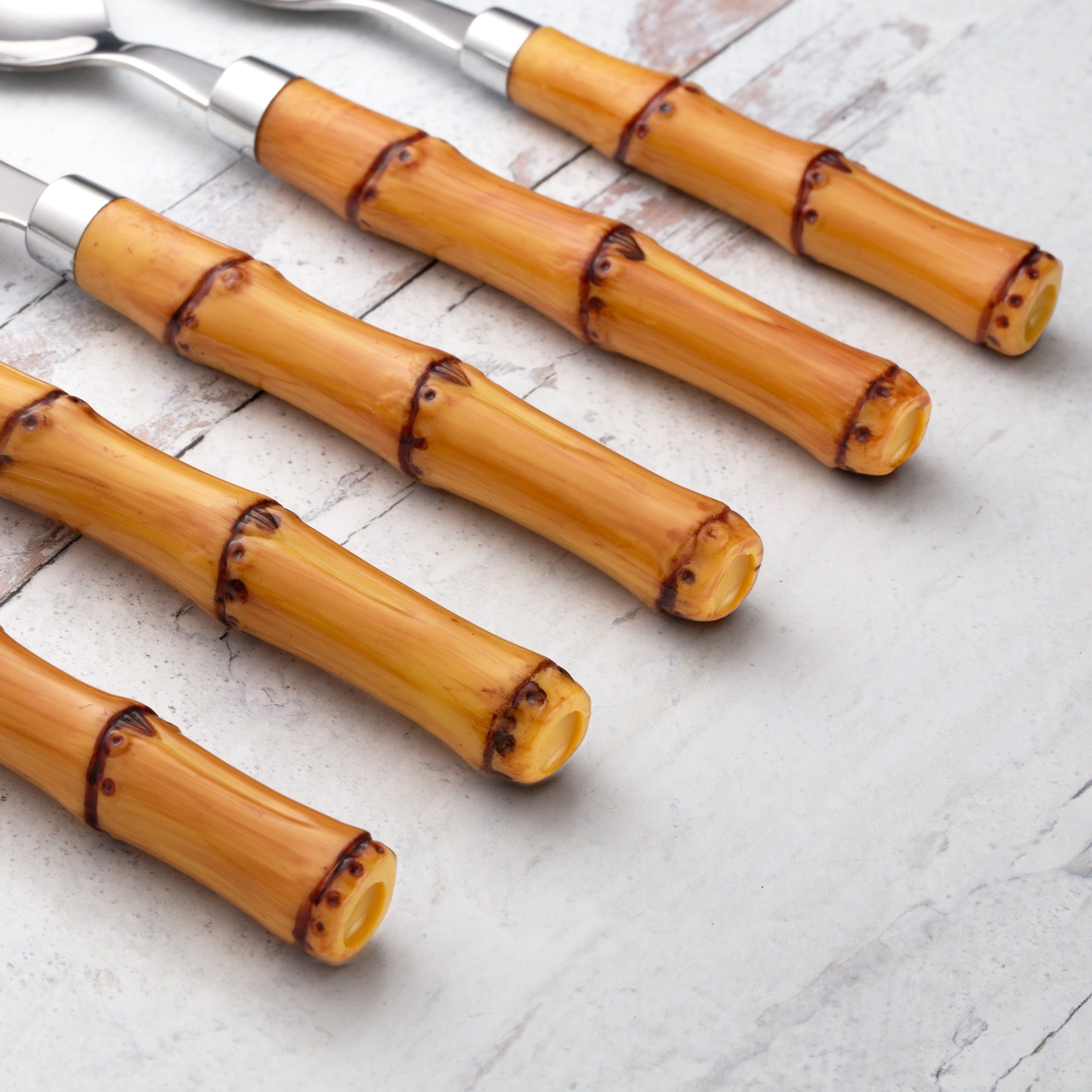 Bamboo Plastic Handle 20-Piece Flatware Set - Image 3