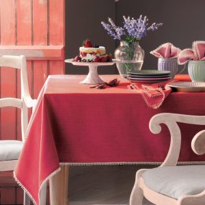 Alternative view of French Perle Red 60x84 Tablecloth