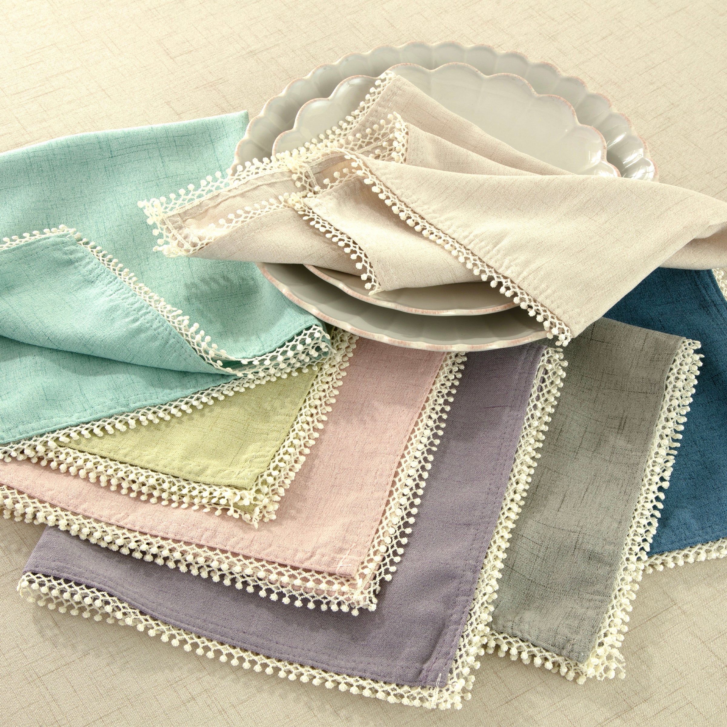 French Perle Violet Dinner Napkins. Set of 2 - Image 3