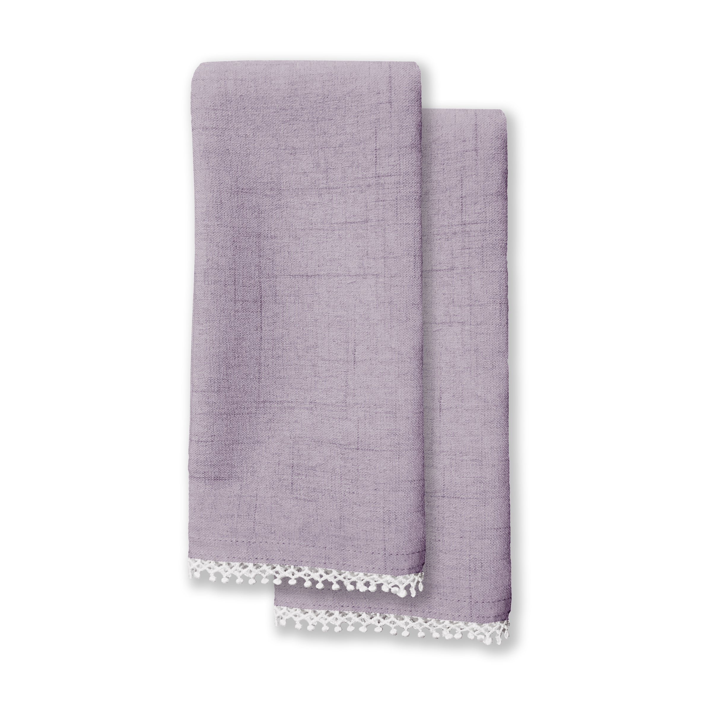 French Perle Violet Dinner Napkins. Set of 2