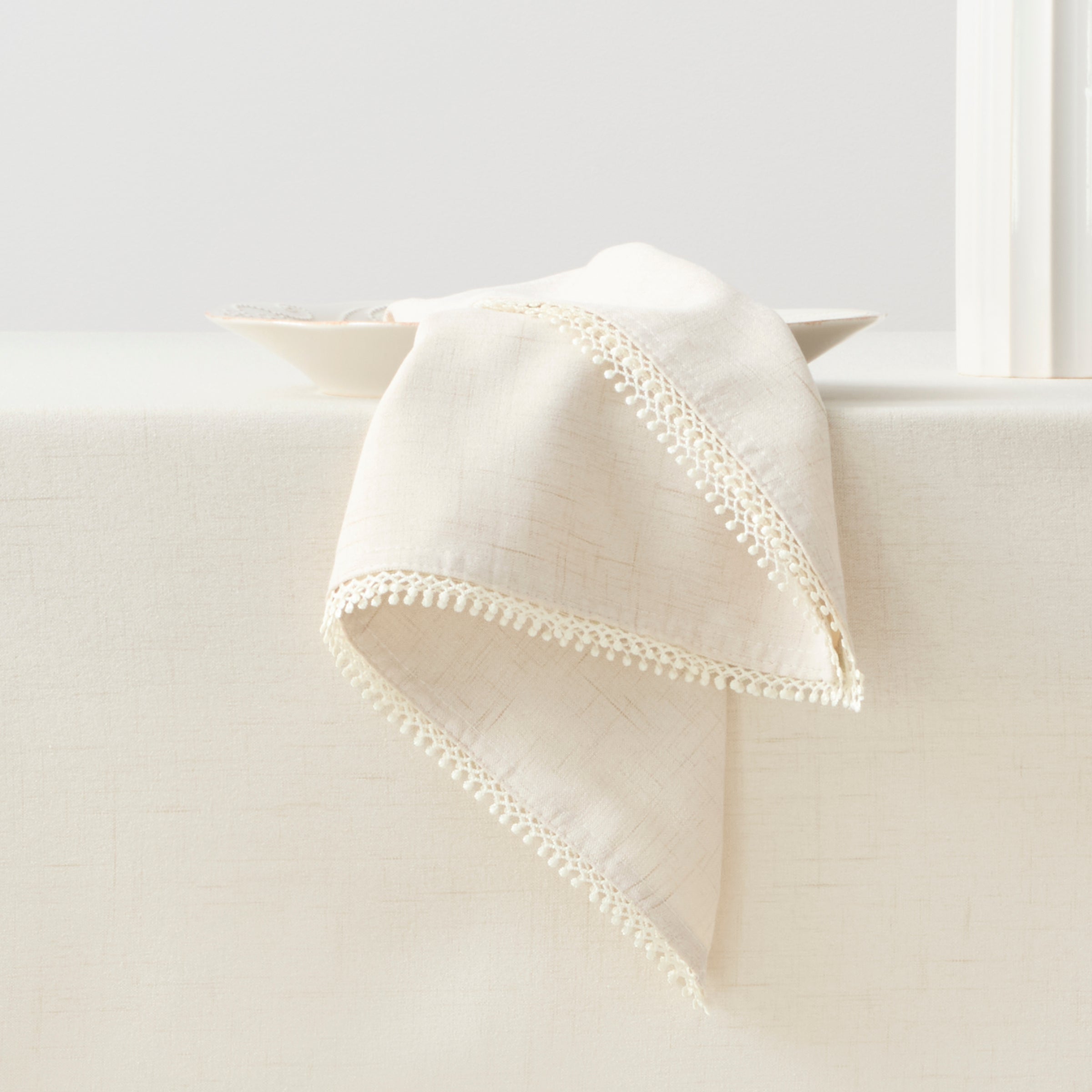 French Perle Natural 19x19 Napkins. Set of 4