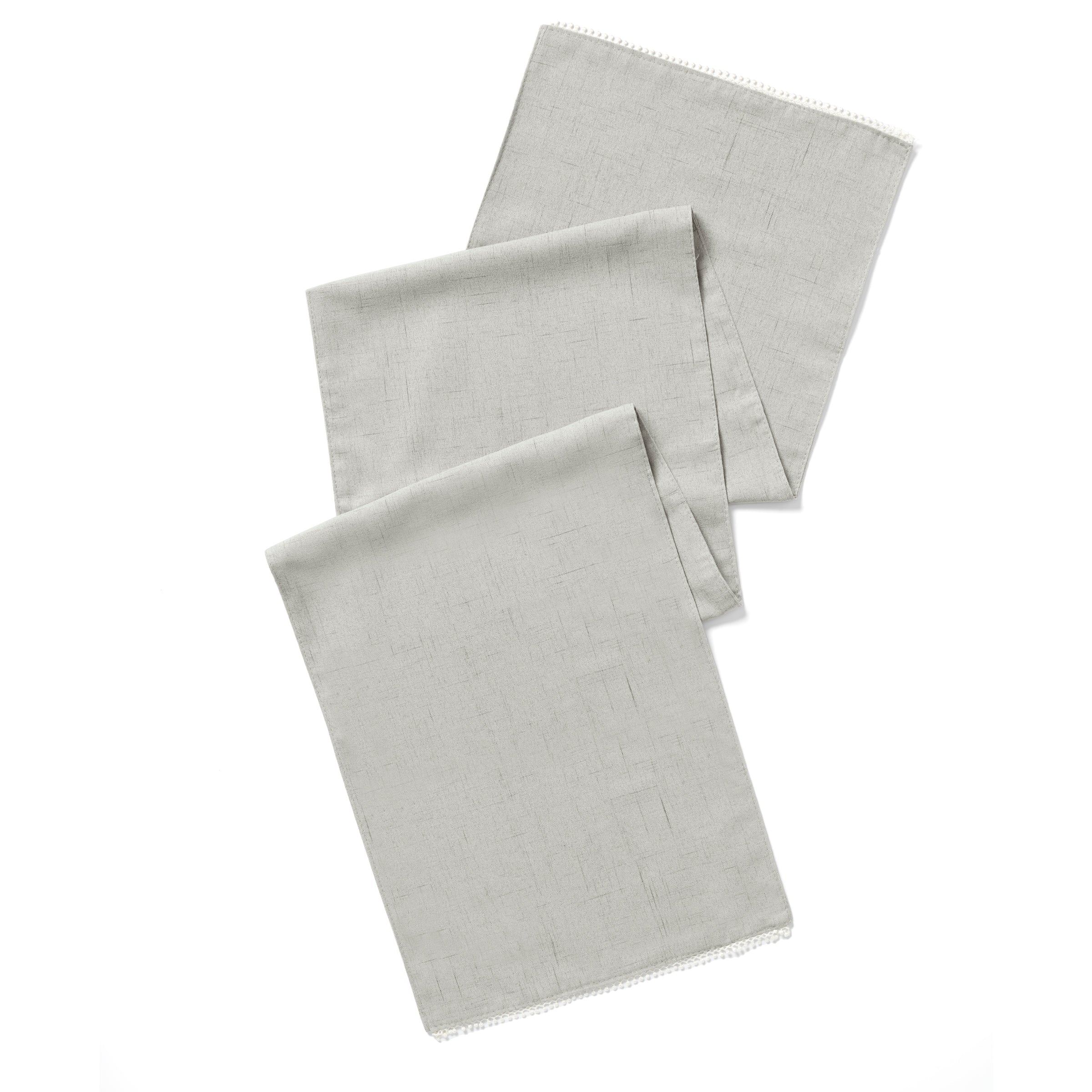 French Perle Dove Grey 70x14 Table Runner - Image 2