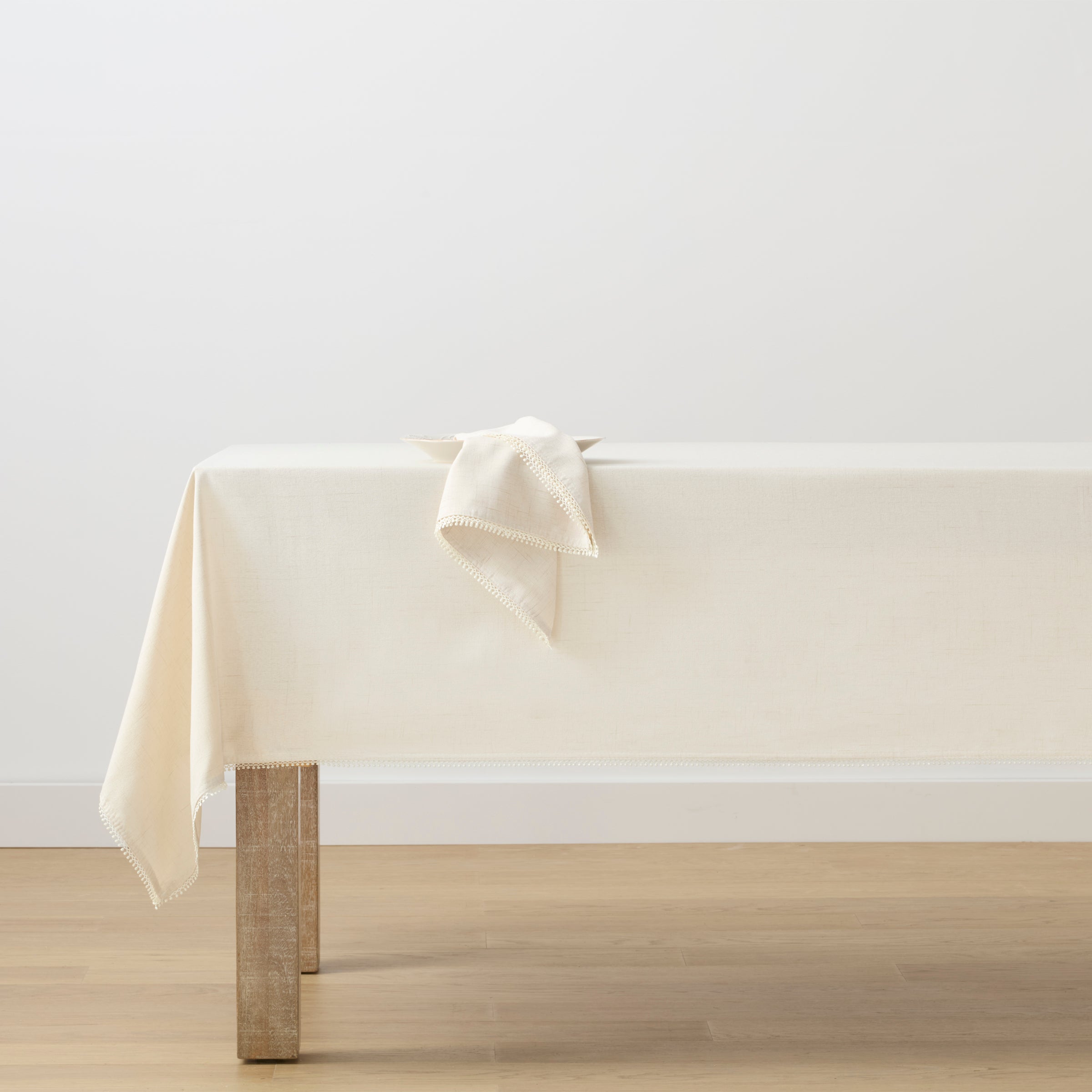French Perle Natural 60x84 Tablecloth - Image 2