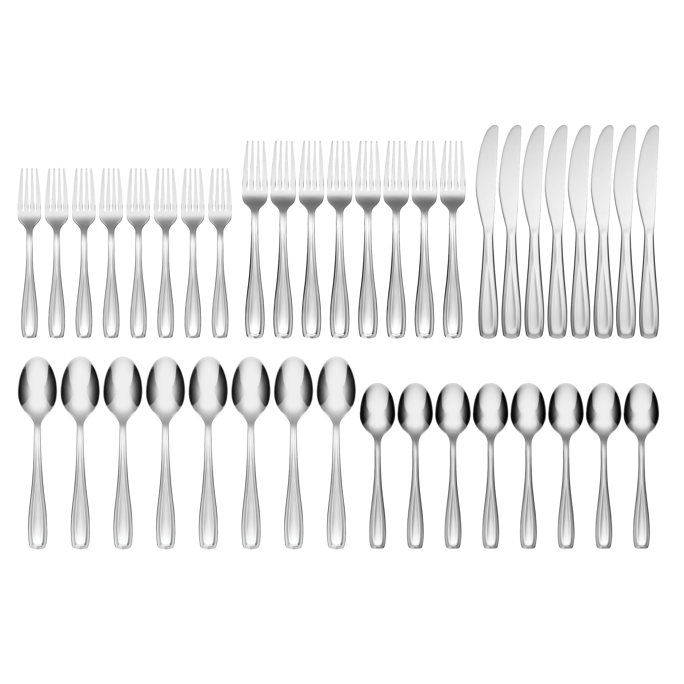 Waylen 40-Piece Flatware Set with Rustic Caddy - Image 2