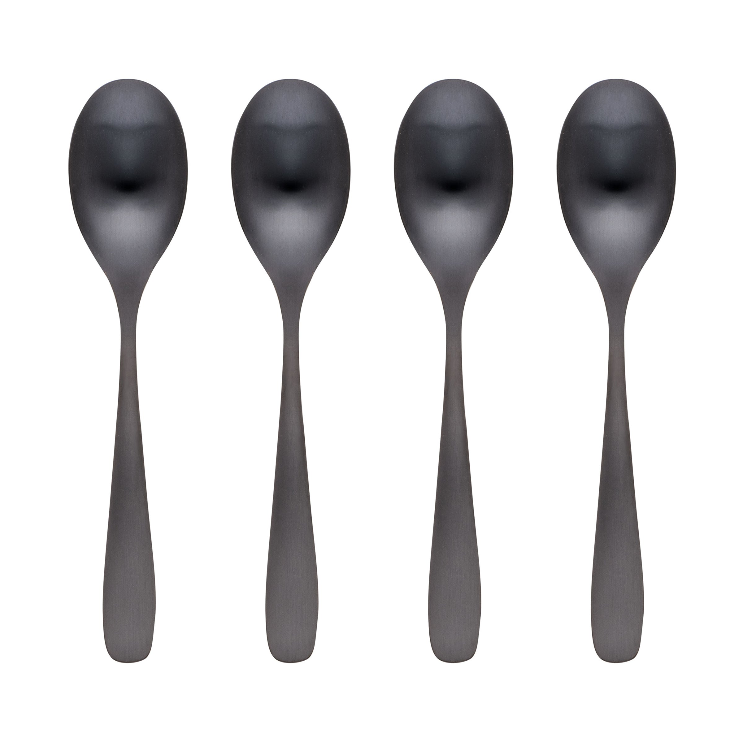 Eliana Black Satin Dinner Spoons. Set of 4