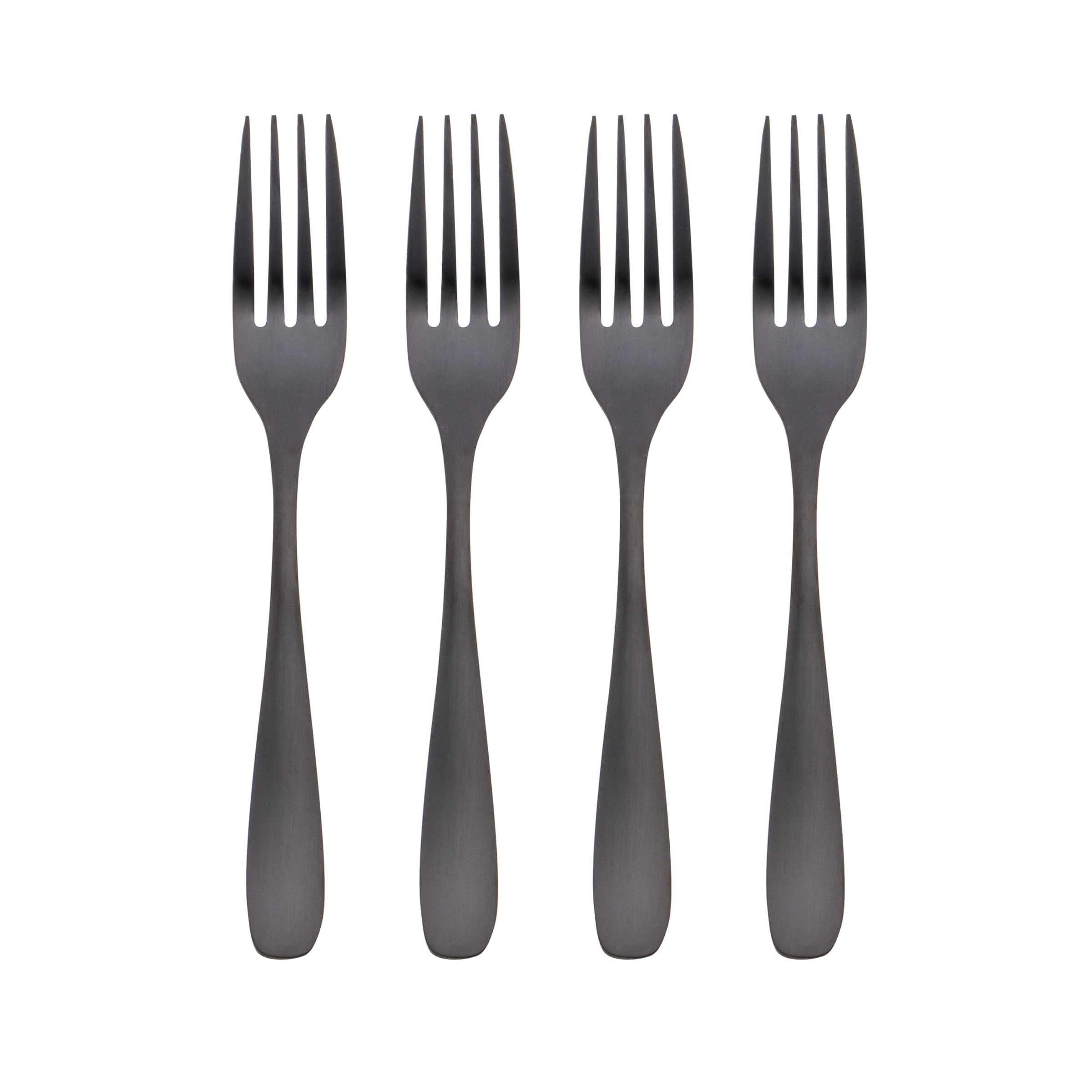 Eliana Black Satin Salad Forks. Set of 4