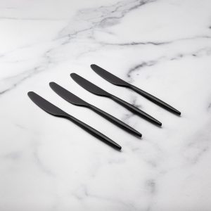 Alternative view of Gaze Black Satin Spreaders. Set of 4