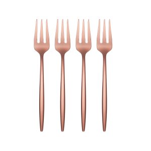 Gaze Copper Mirror Cocktail Forks. Set of 4