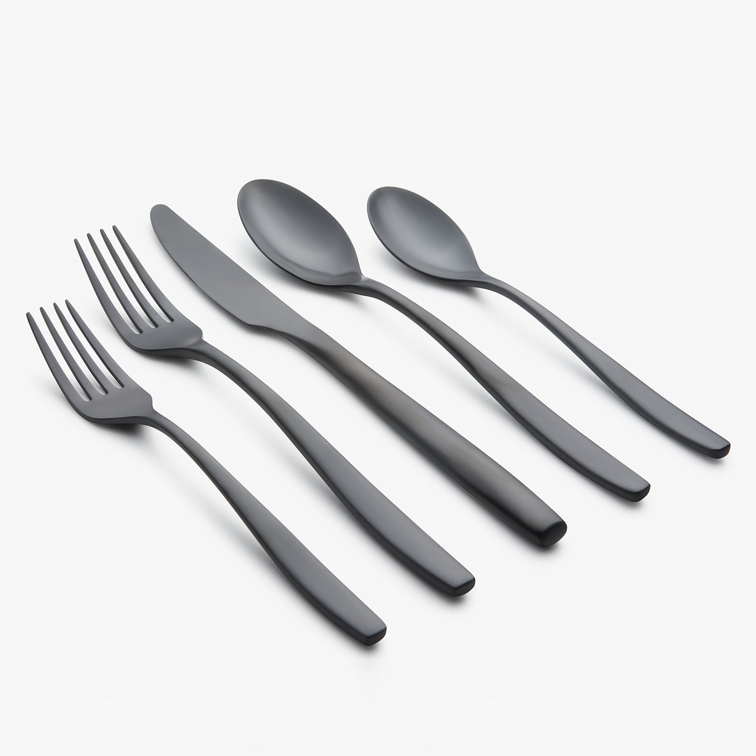 Averie Black Satin 20-Piece Flatware Set - Image 4