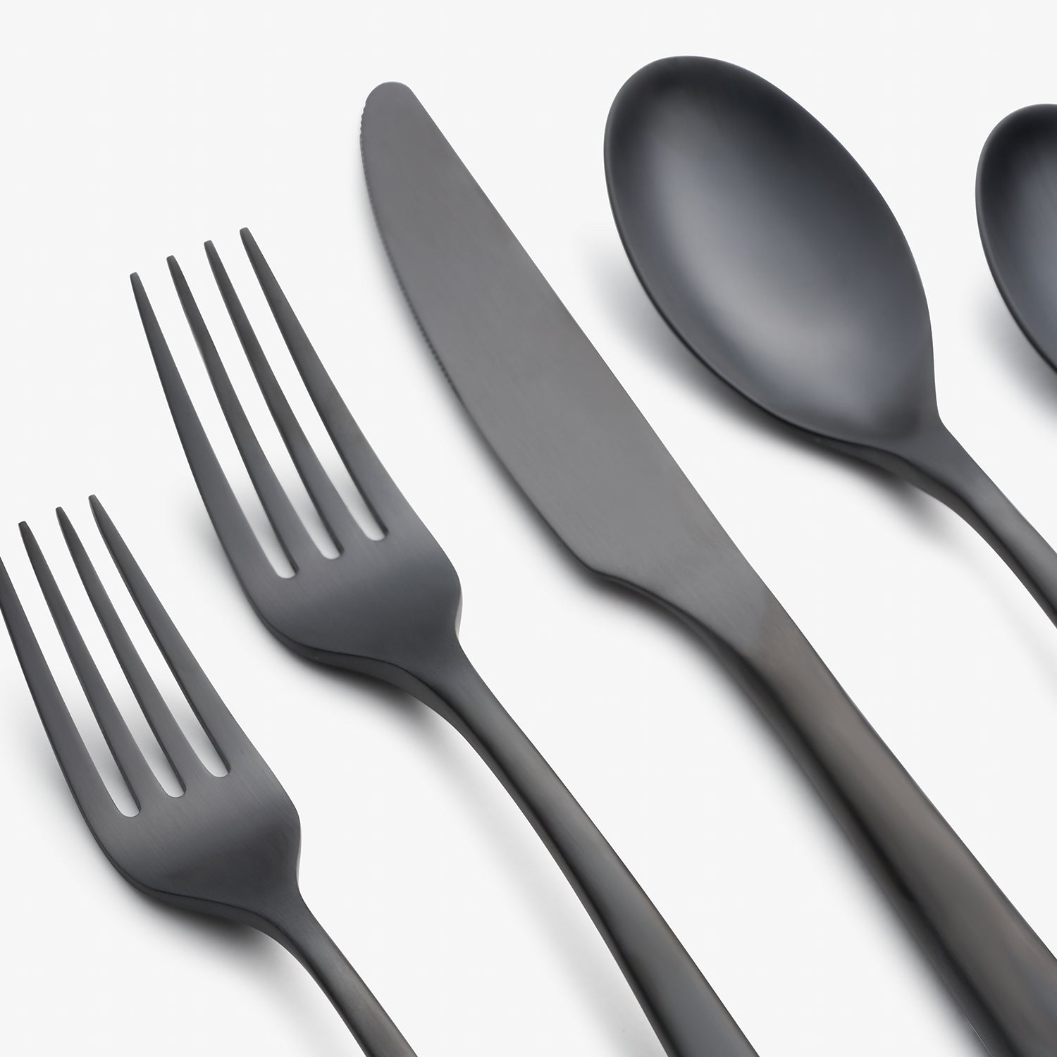 Averie Black Satin 20-Piece Flatware Set - Image 5