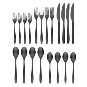 Alternative view of Averie Black Satin 20-Piece Flatware Set