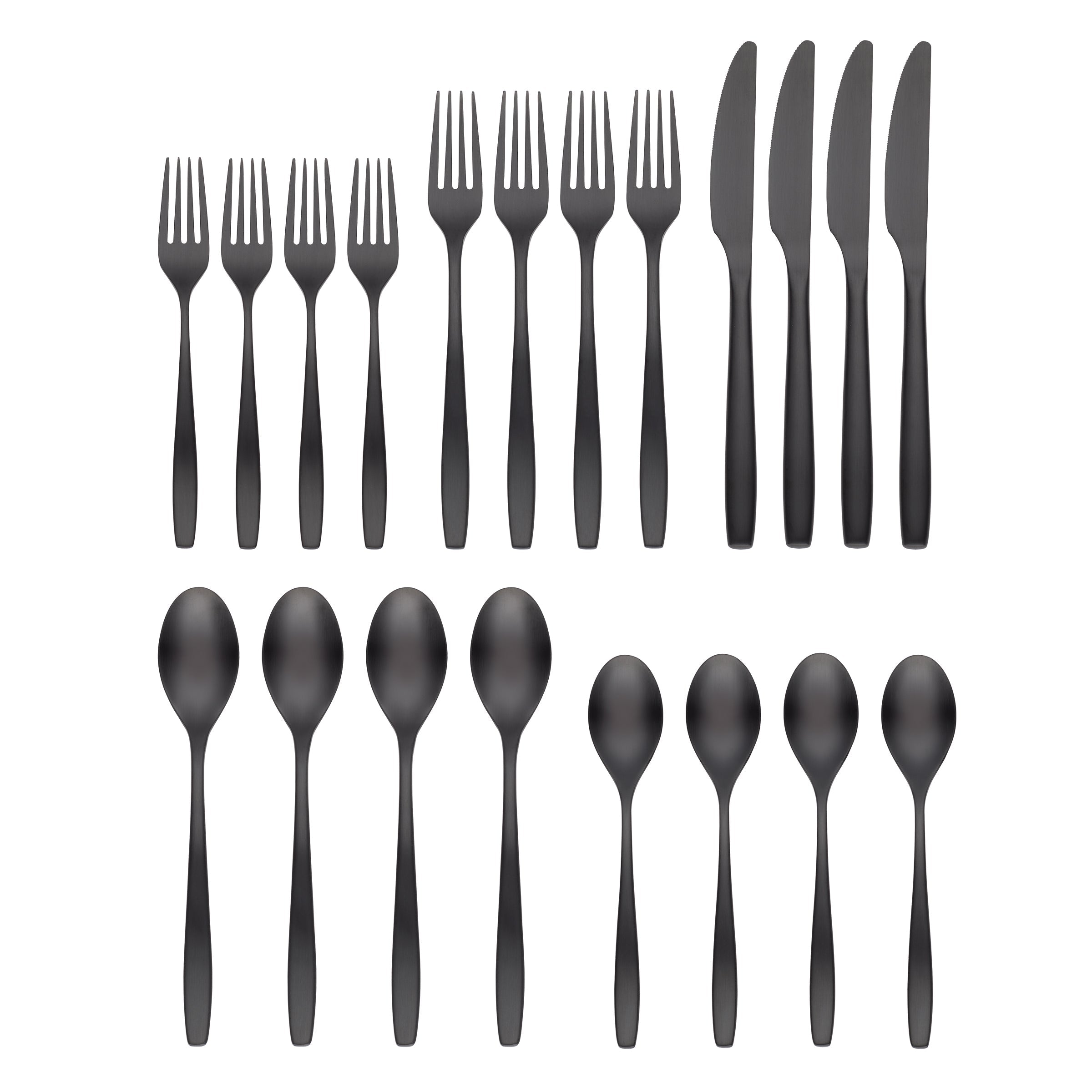 Averie Black Satin 20-Piece Flatware Set - Image 2