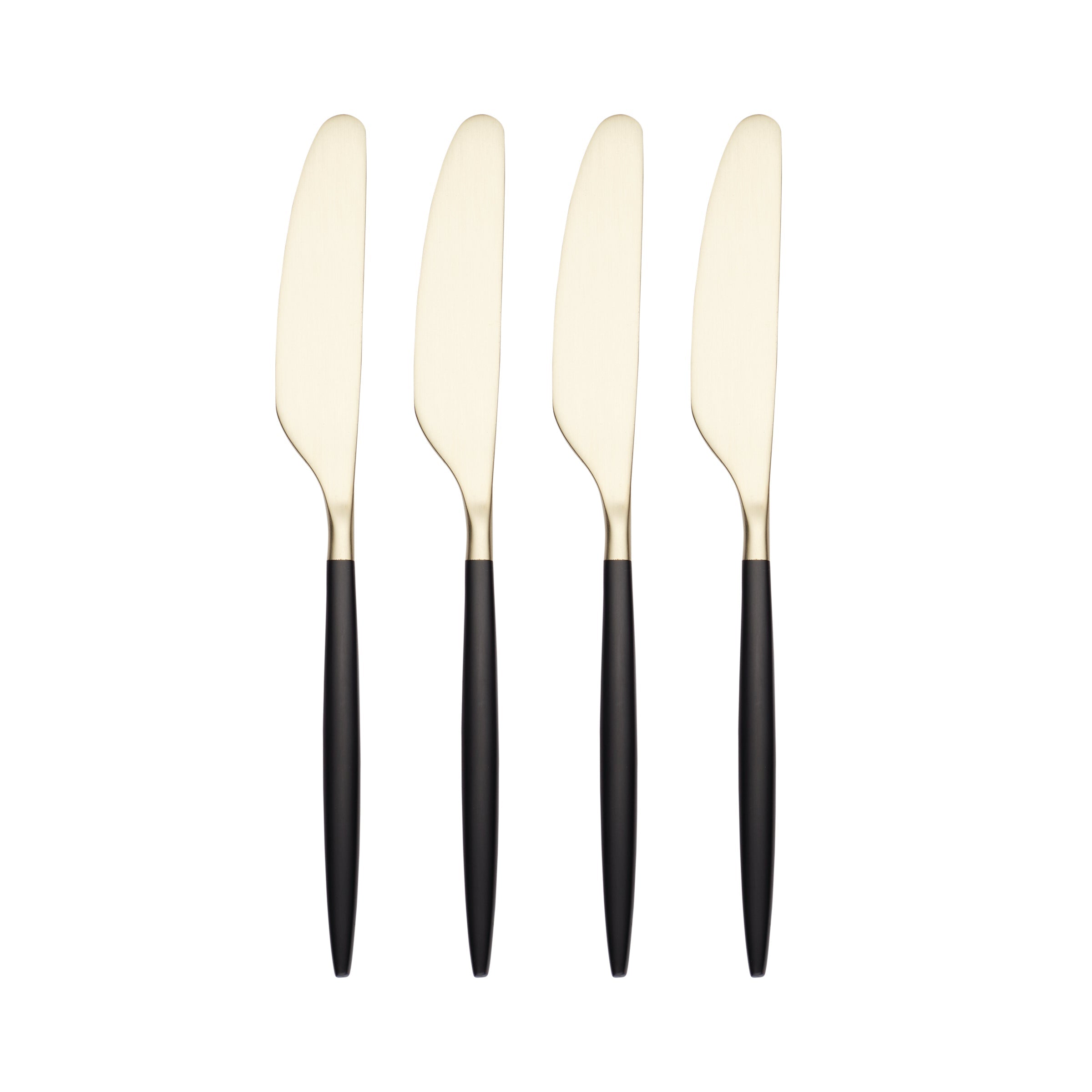 Gaze Black Champagne Satin Spreaders. Set of 4