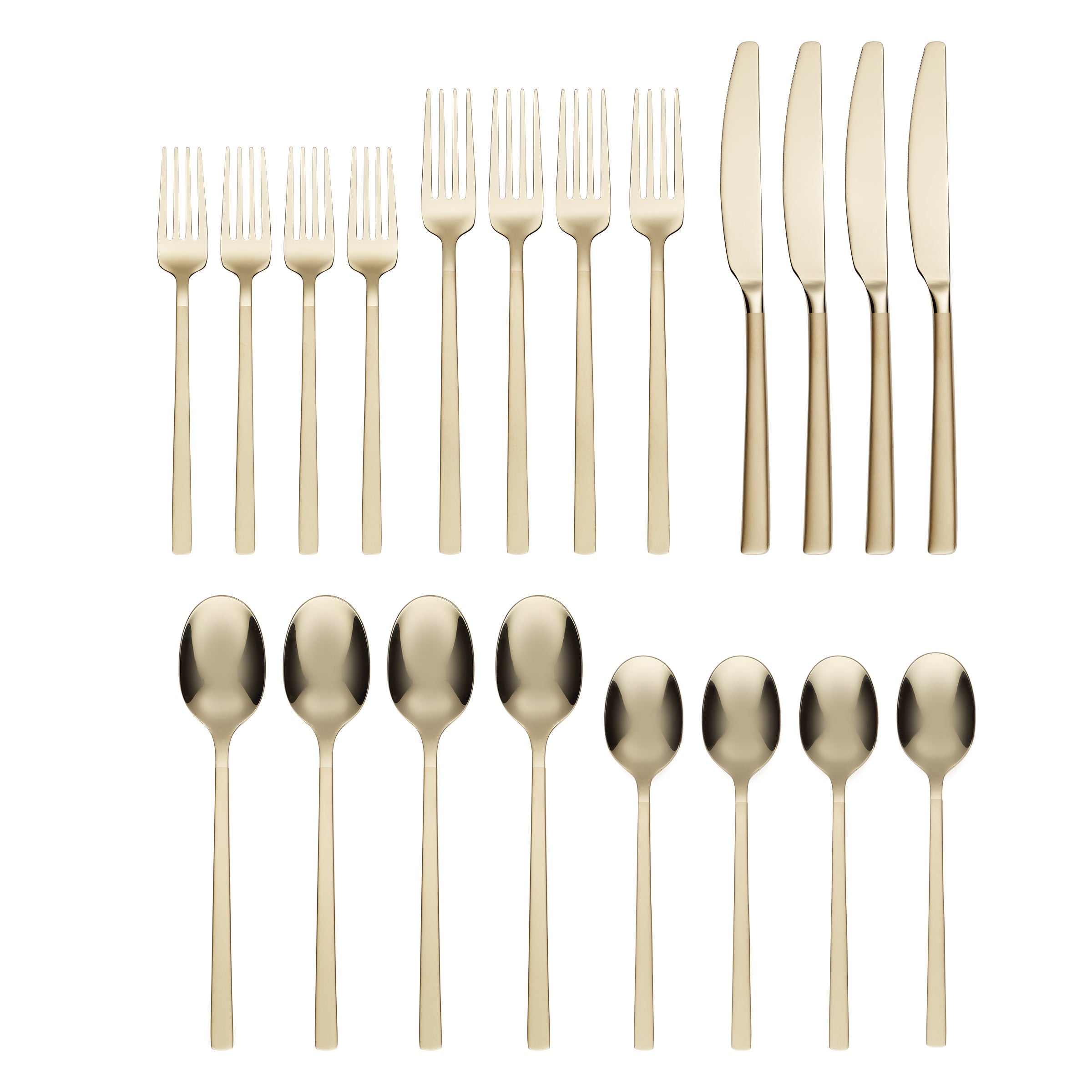 Beacon Champagne Sand Mirror 20-Piece Flatware Set - Image 2