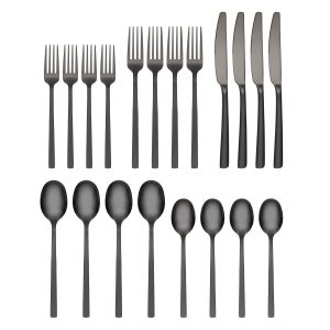 Alternative view of Beacon Black Sand Mirror 20-Piece Flatware Set