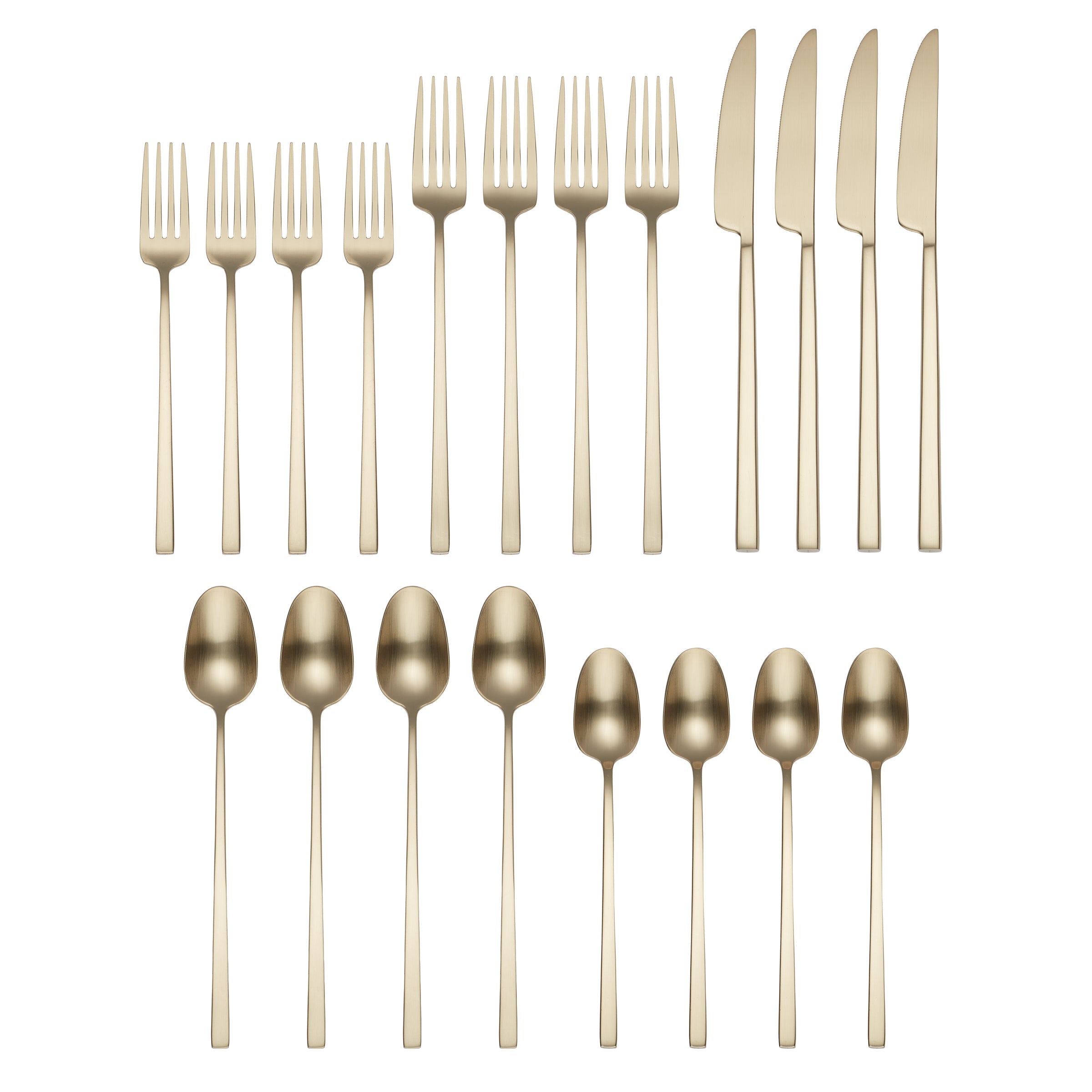 Damaris Champagne Satin 20-Piece Flatware Set - Image 2