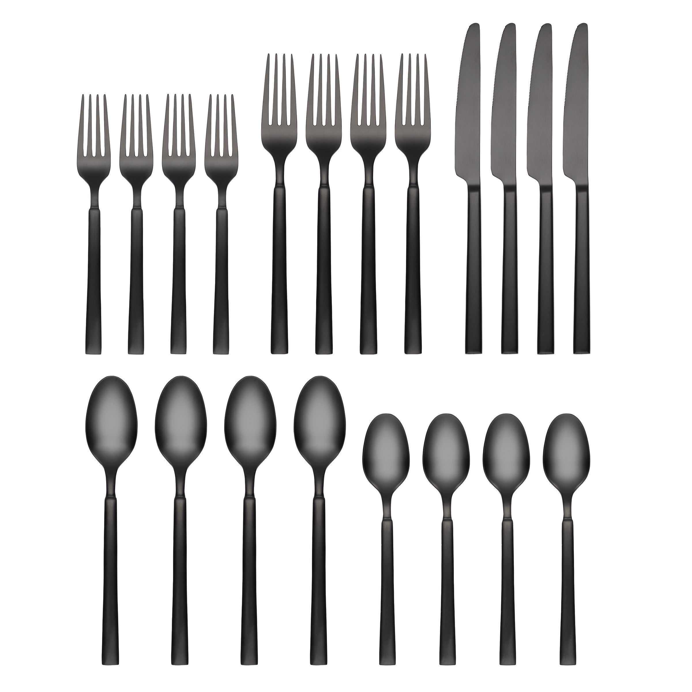 Gailann Black Satin 20-Piece Flatware Set - Image 2
