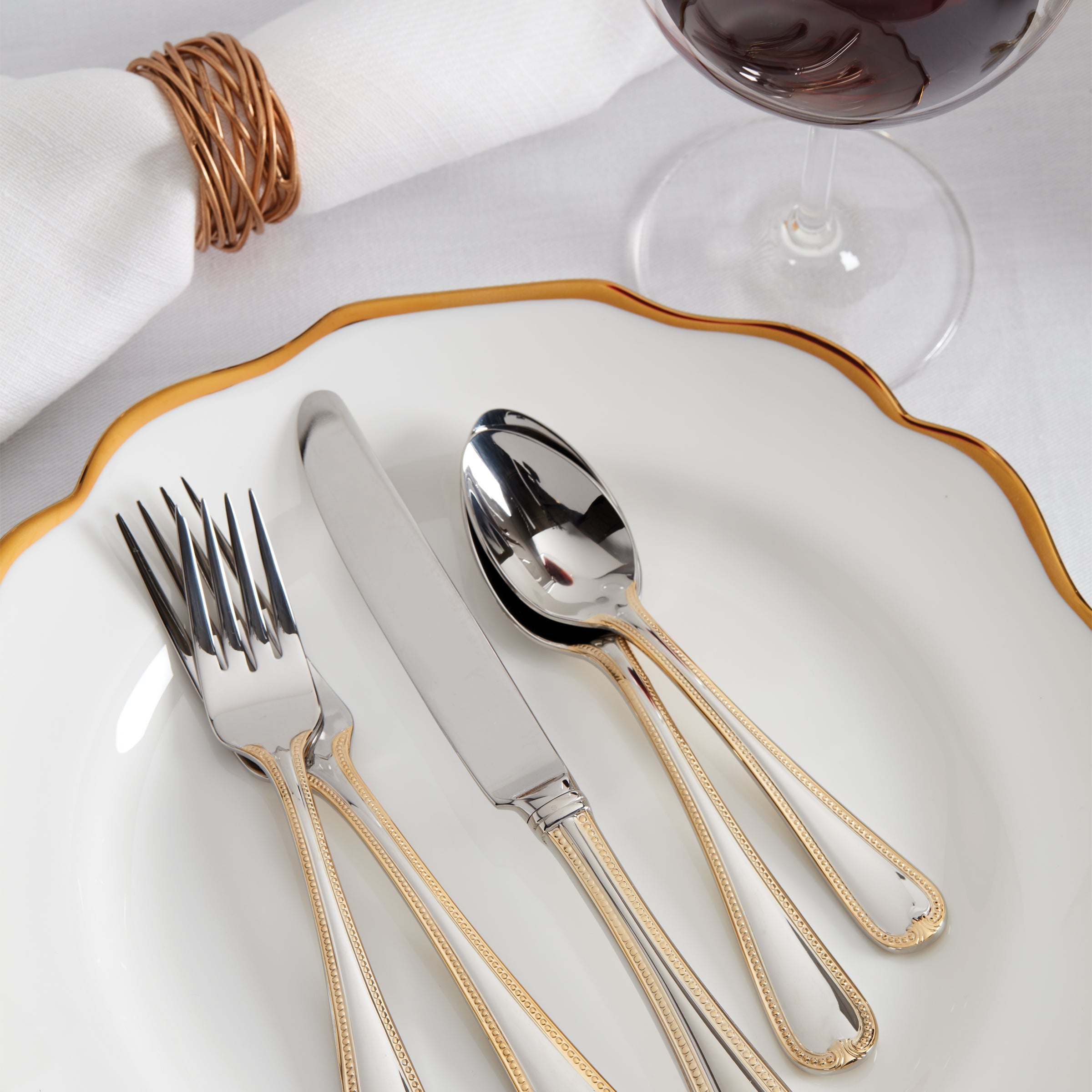 Vintage Jewel Gold 5-Piece Place Setting - Image 3