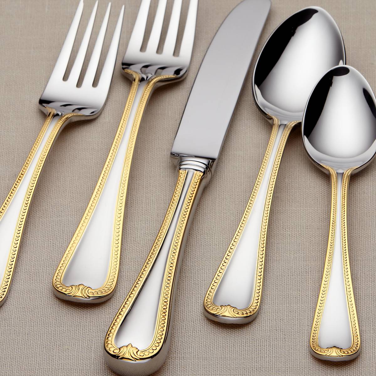 Vintage Jewel Gold 5-Piece Place Setting - Image 4