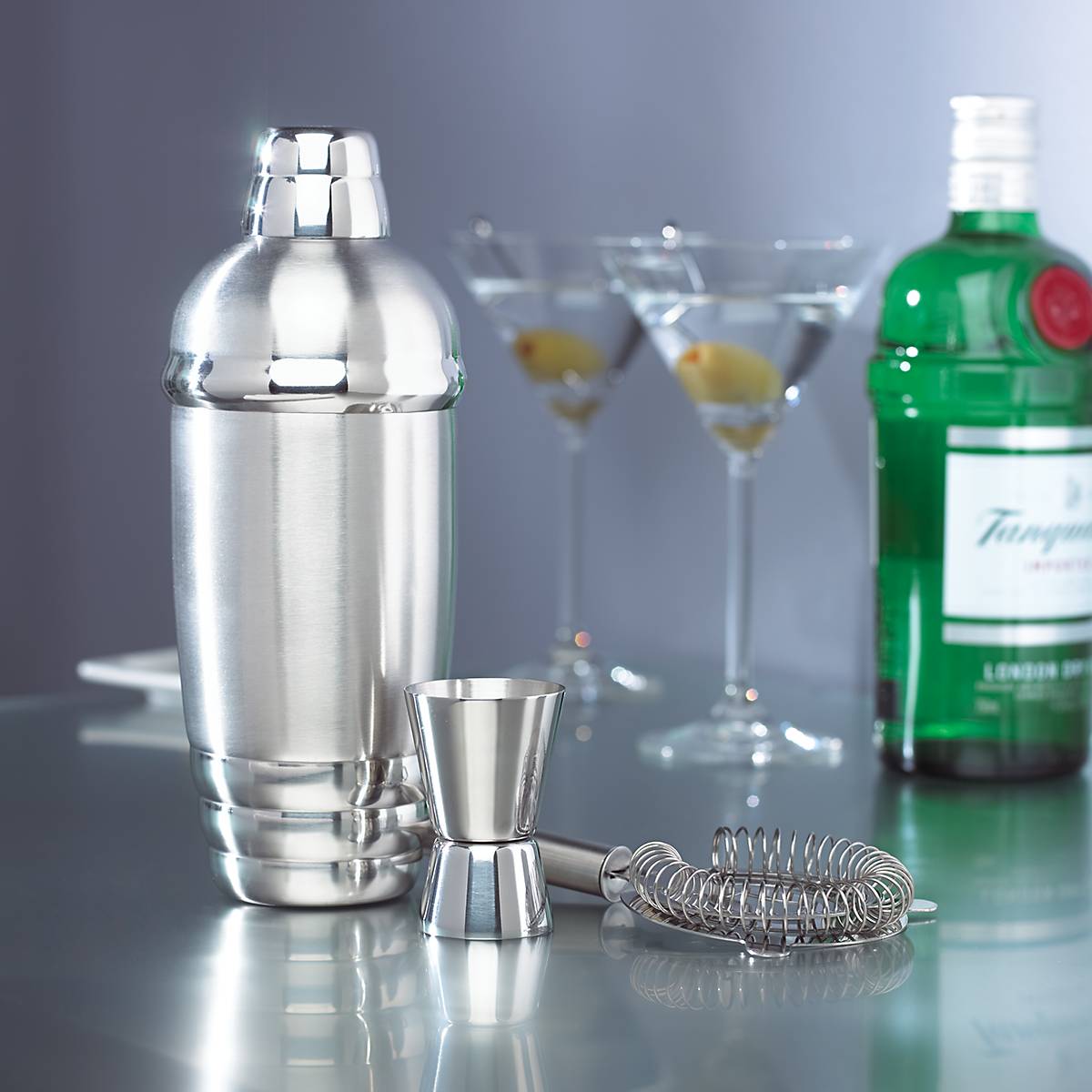 Tuscany Classics Stainless Steel Cocktail Shaker & Strainer Set - Image 3