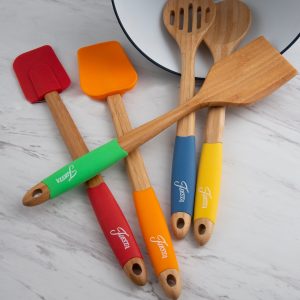 Alternative view of Fiesta Bamboo 5-Piece Silicone Utensil Set