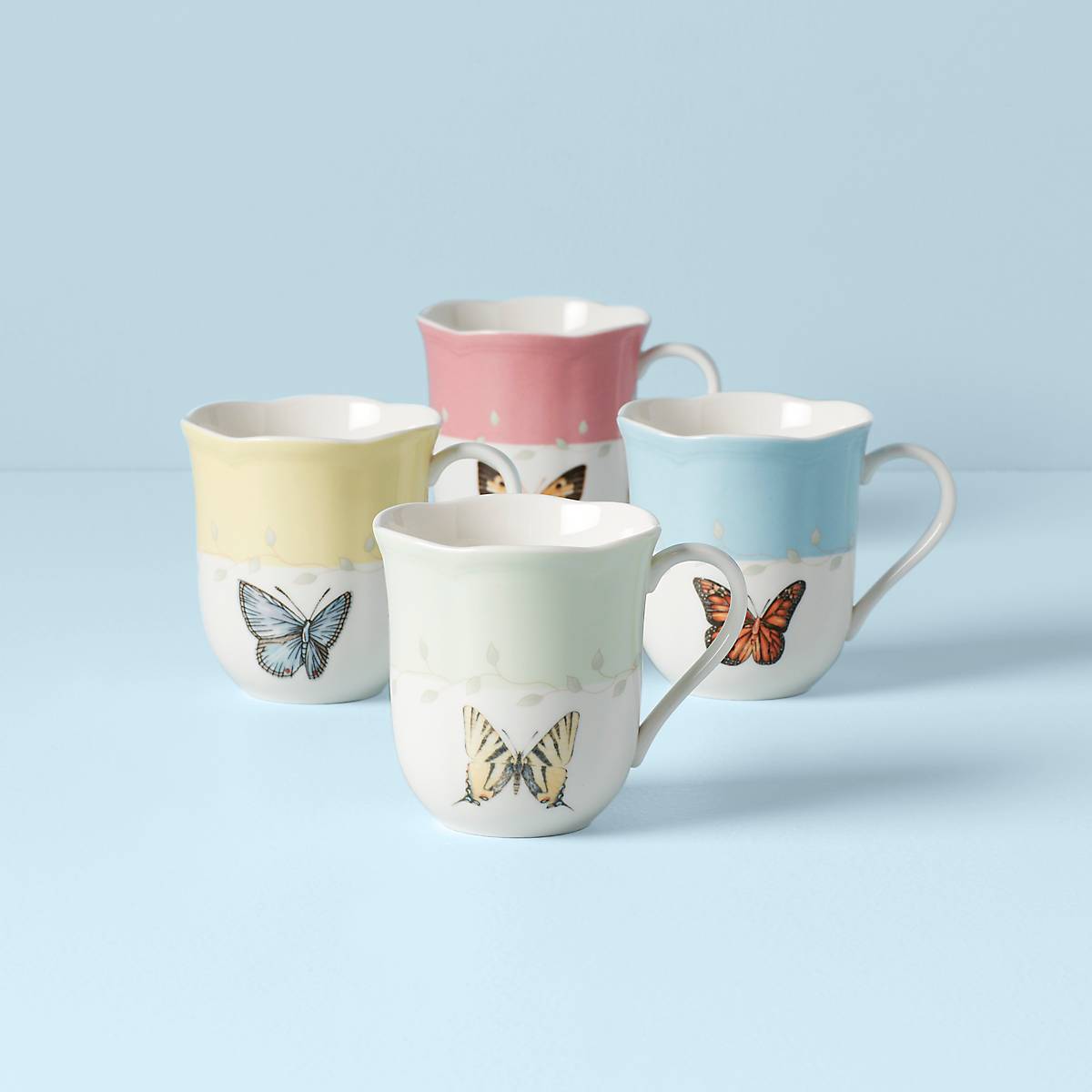 Butterfly Meadow Colors Mugs. Set of 4