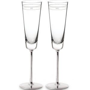 Darling Point Mr. & Mrs. Champagne Flute. Set of 2