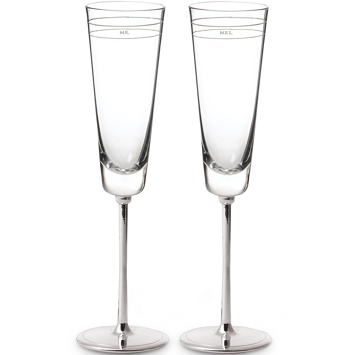 Darling Point Mr. & Mrs. Champagne Flute. Set of 2