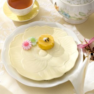 Alternative view of Butterfly Meadow Floral Yellow Accent Plates. Set of 4