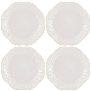 Alternative view of French Perle White 4-Piece Dessert Set