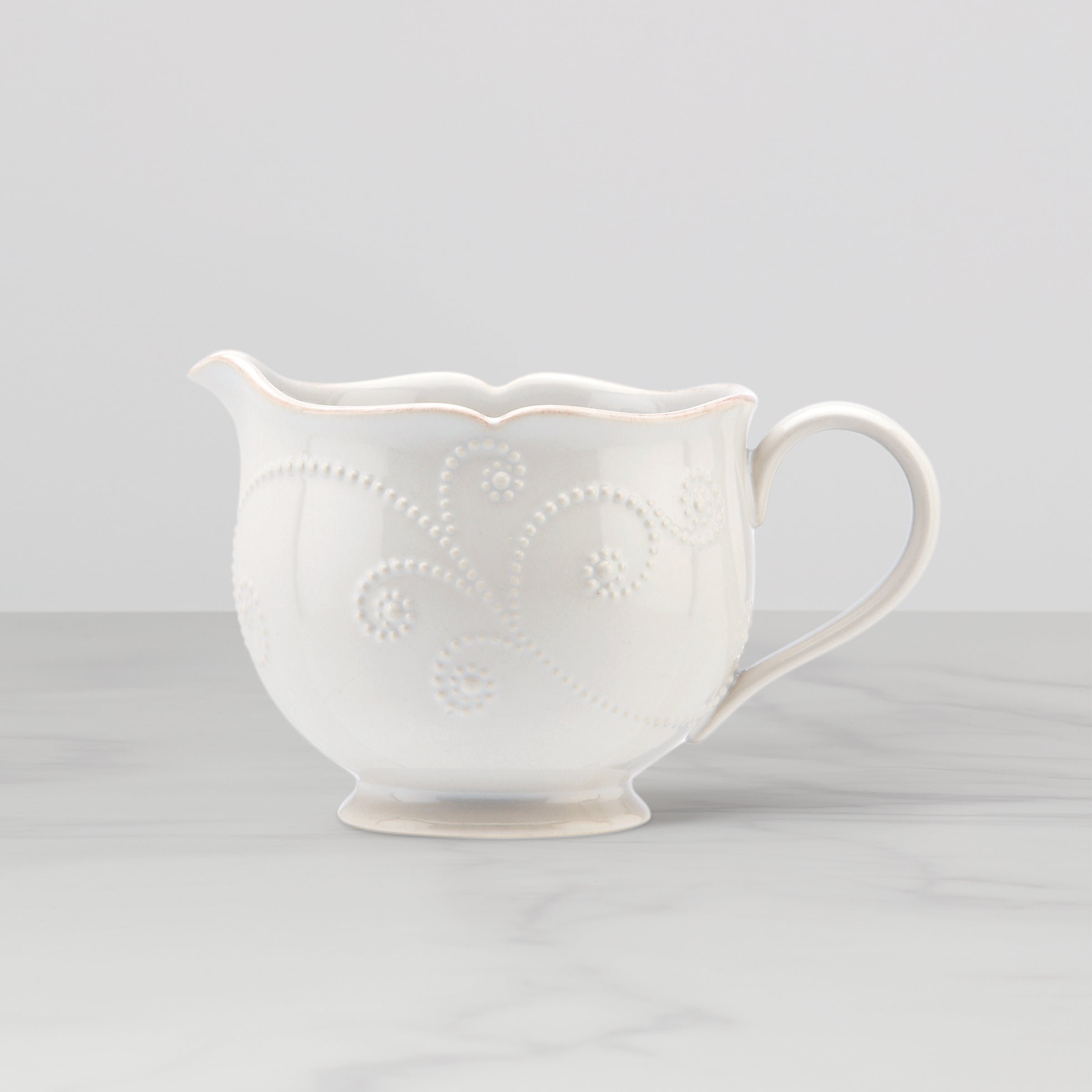 French Perle White Gravy Boat