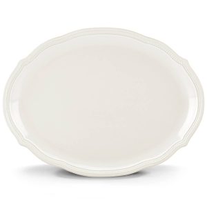 Alternative view of French Perle Bead White Oval Platter