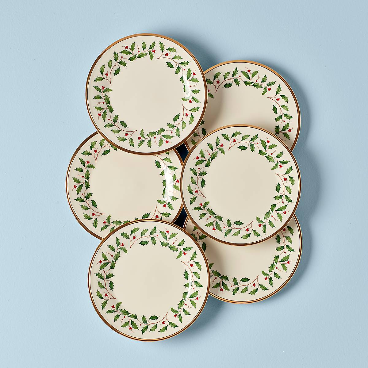 Holiday Salad Plates. Set of 6