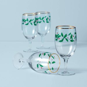 Holiday Iced Beverage Glasses. Set of 4