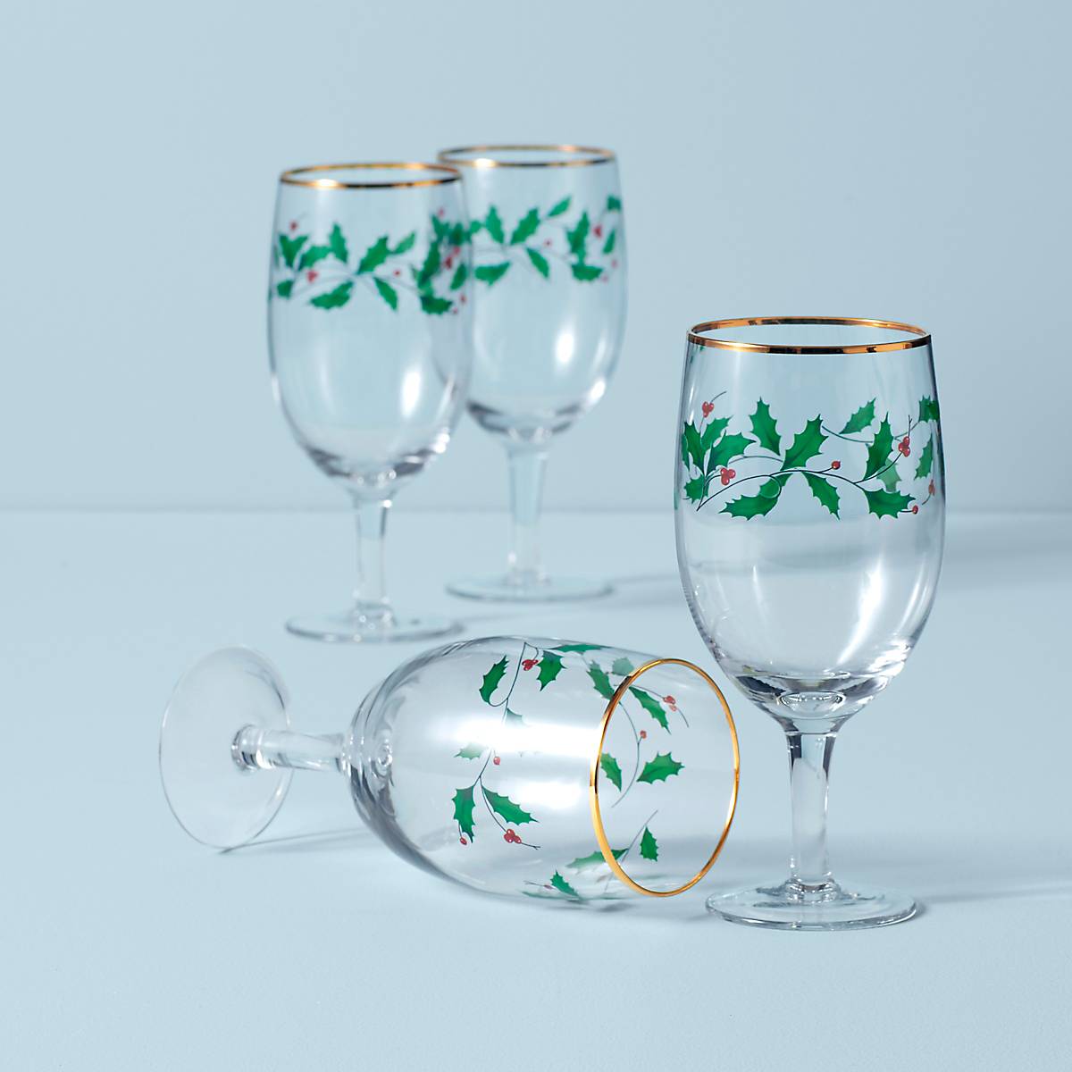 Holiday Iced Beverage Glasses. Set of 4