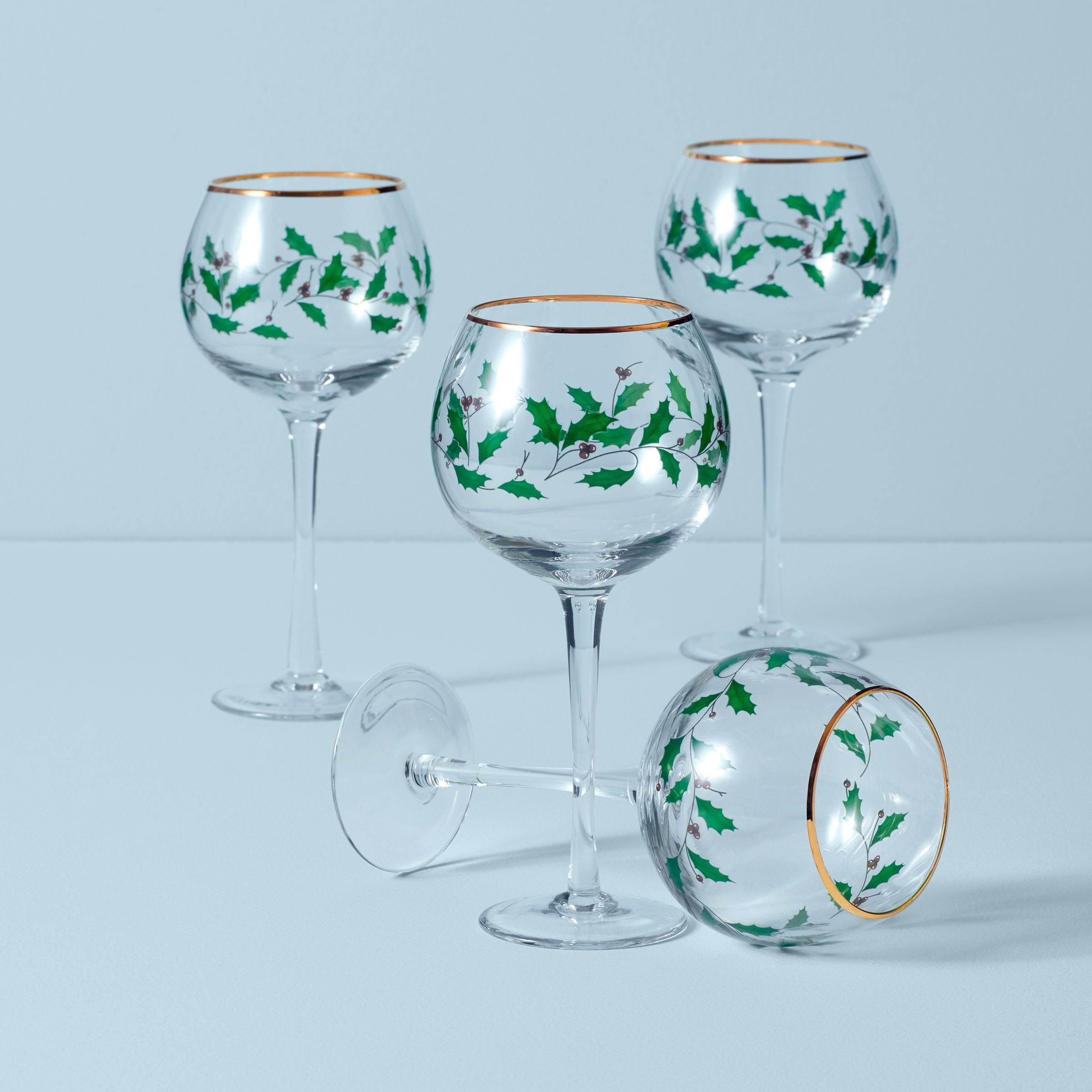 Holiday Balloon Glasses. Set of 4