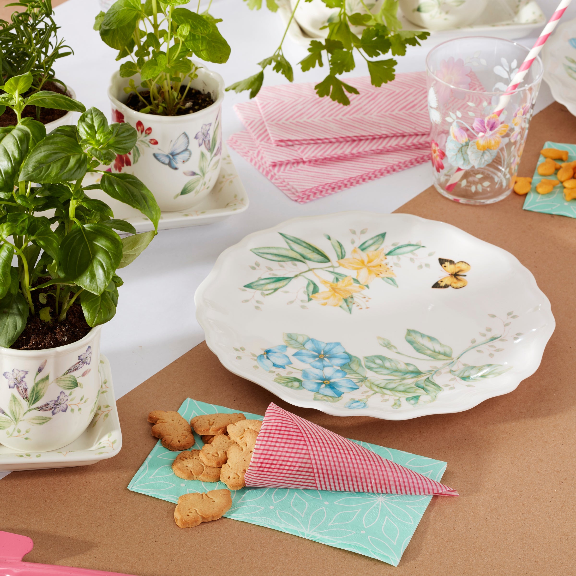 Butterfly Meadow Melamine Dinner Plates. Set of 4 - Image 5