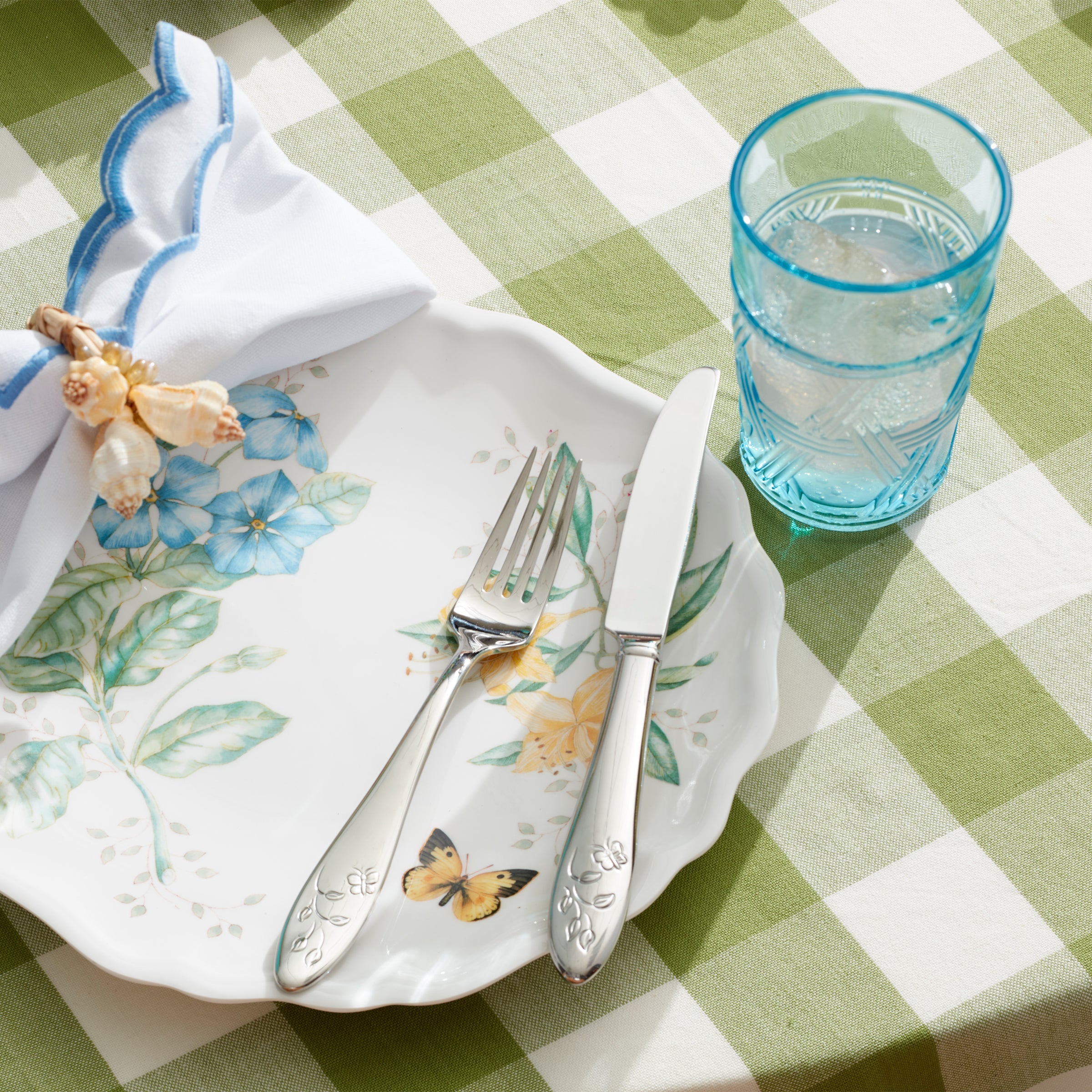 Butterfly Meadow Blue Tall Glasses. Set of 4 - Image 4