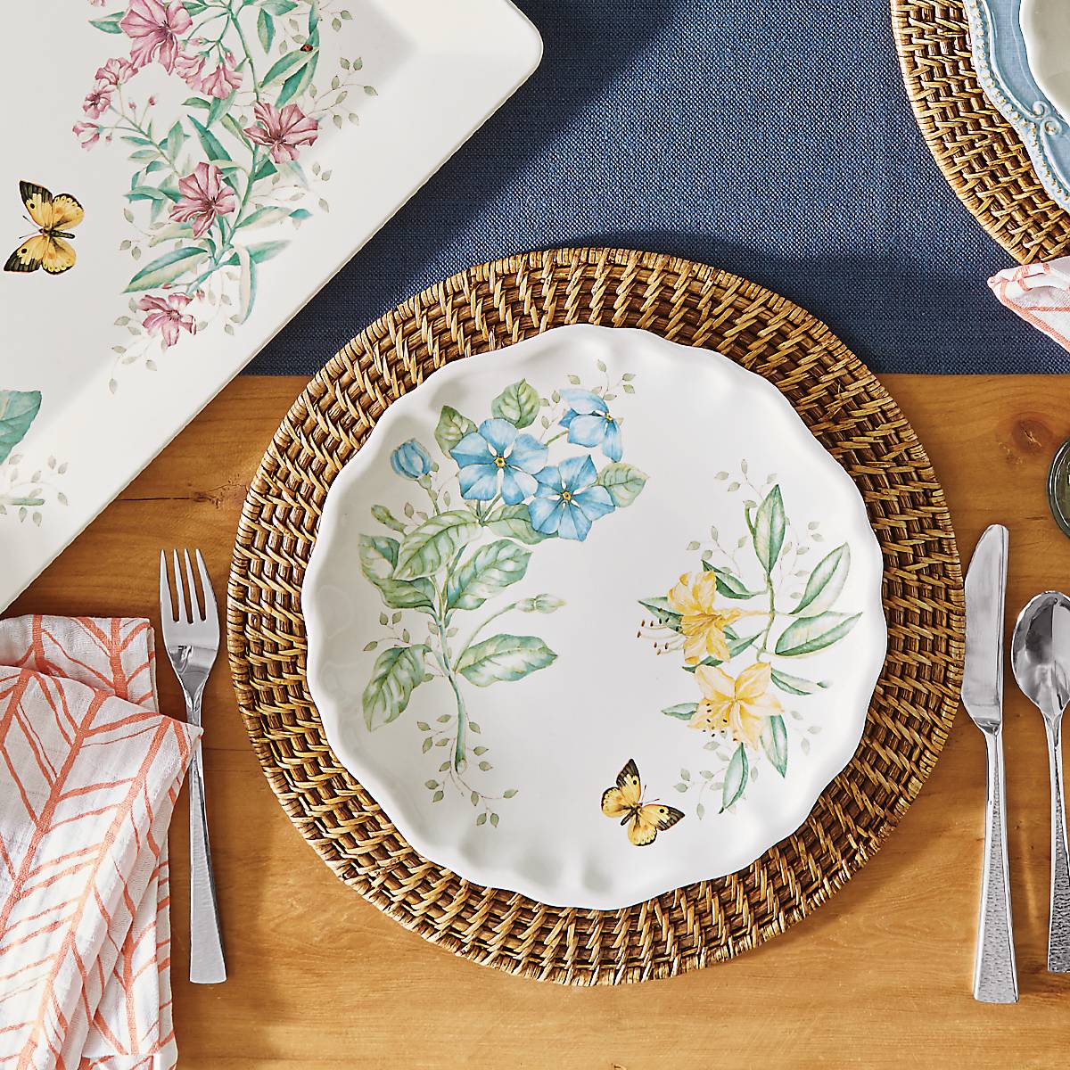 Butterfly Meadow Melamine Dinner Plates. Set of 4 - Image 7
