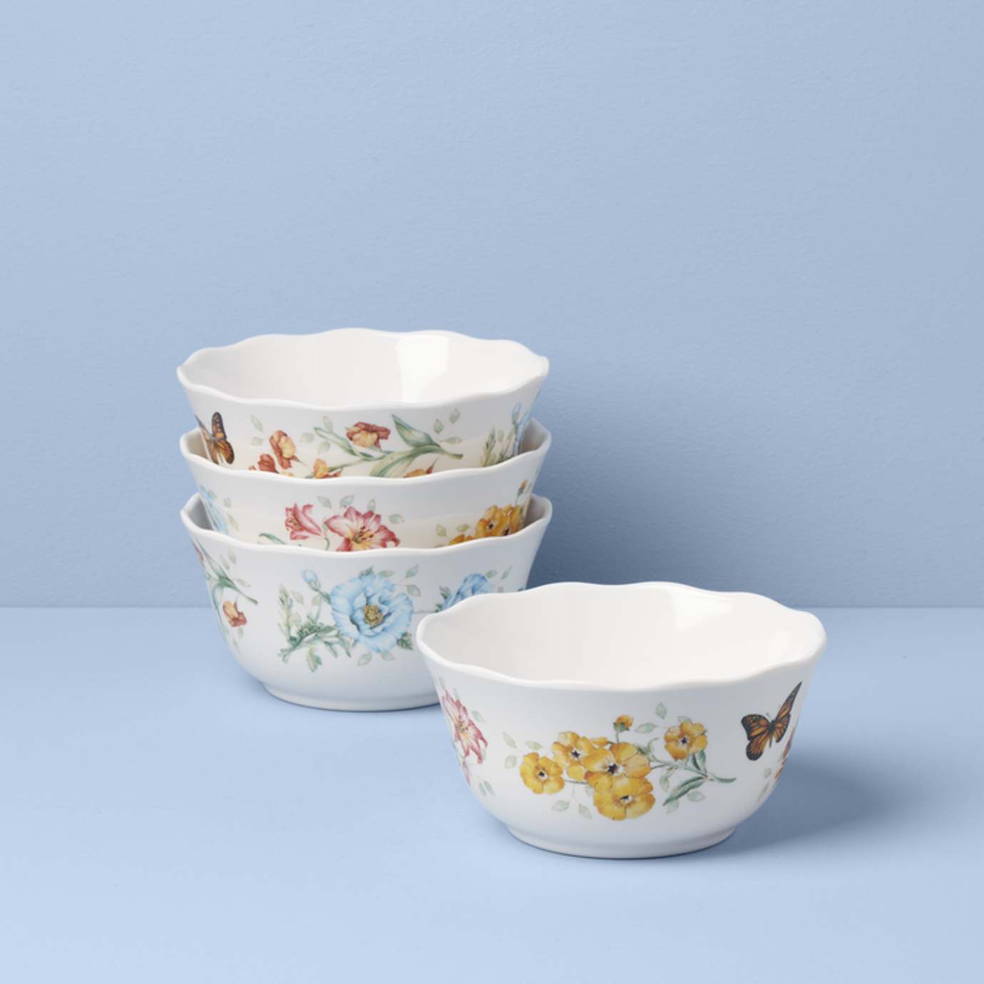 Butterfly Meadow Melamine All-Purpose Bowls. Set of 4
