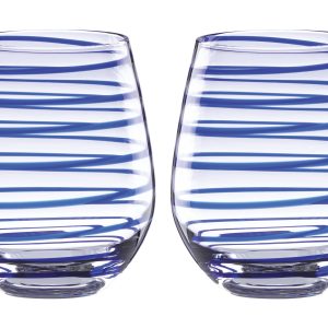Charlotte Street Stemless Wine Glasses. Set of 2