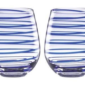 Charlotte Street Stemless Wine Glasses. Set of 2