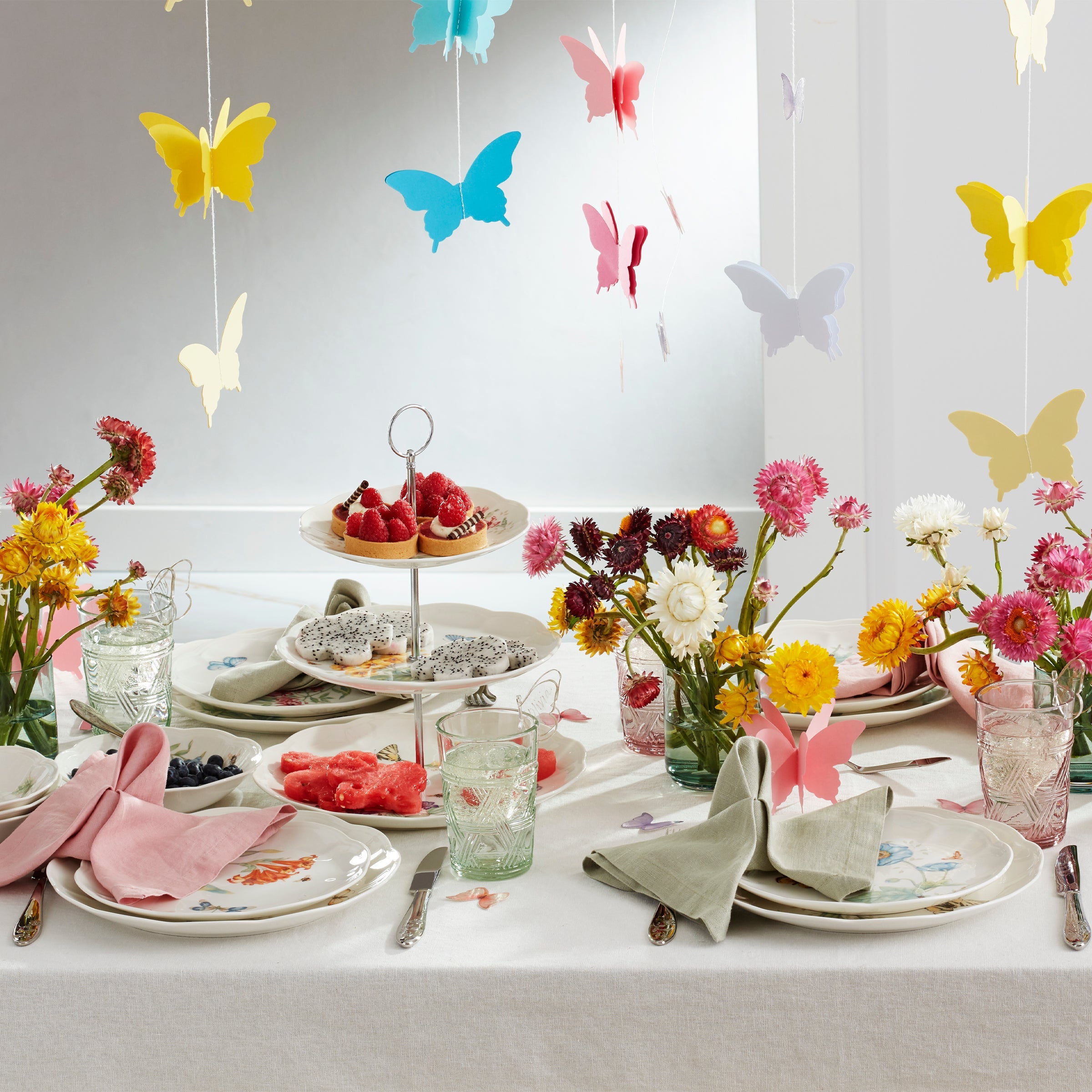 Butterfly Meadow Clear Tall Glasses. Set of 4 - Image 5