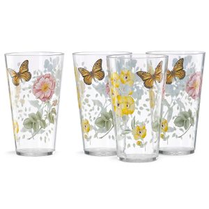 Alternative view of Butterfly Meadow Acrylic Highball Glasses. Set of 4