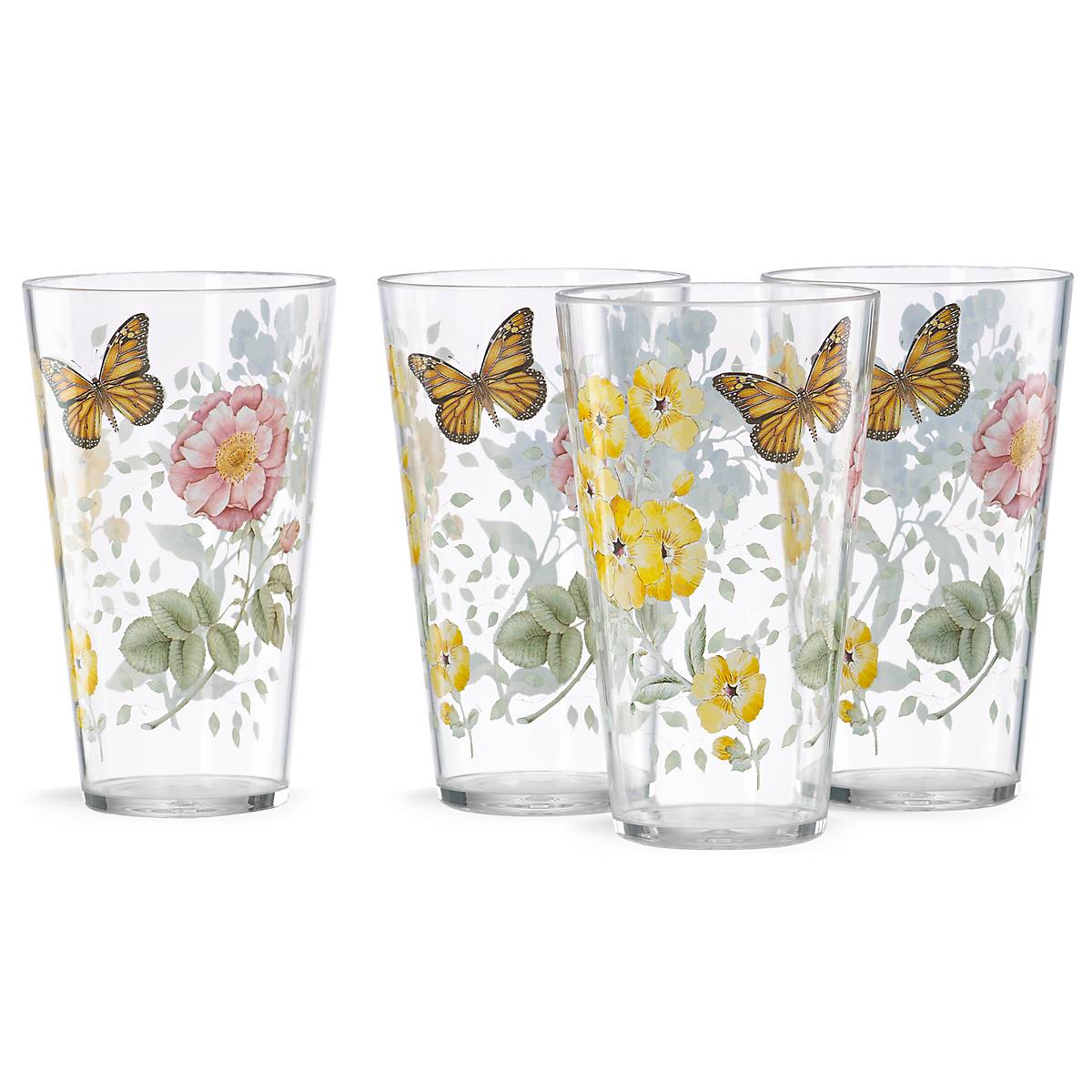Butterfly Meadow Acrylic Highball Glasses. Set of 4 - Image 2