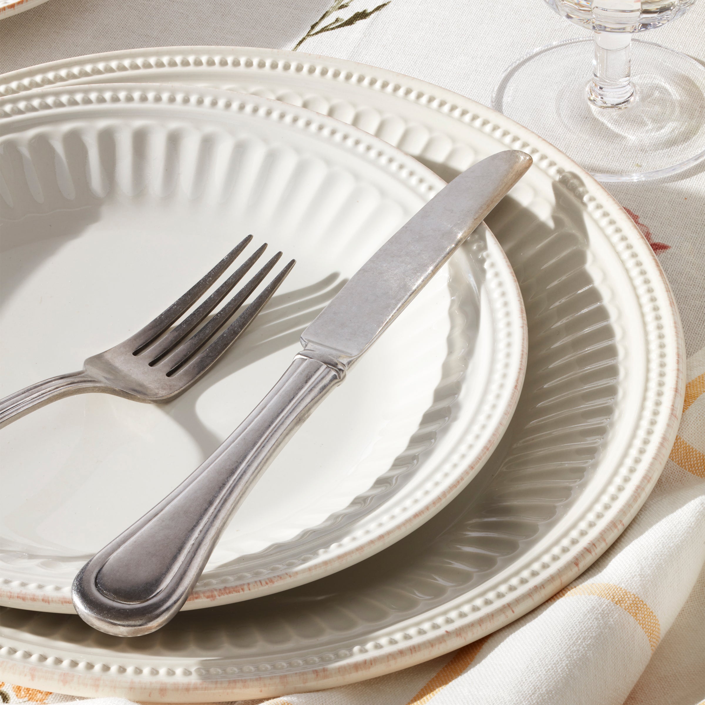 French Perle Groove White 18-Piece Dinnerware Set - Image 5