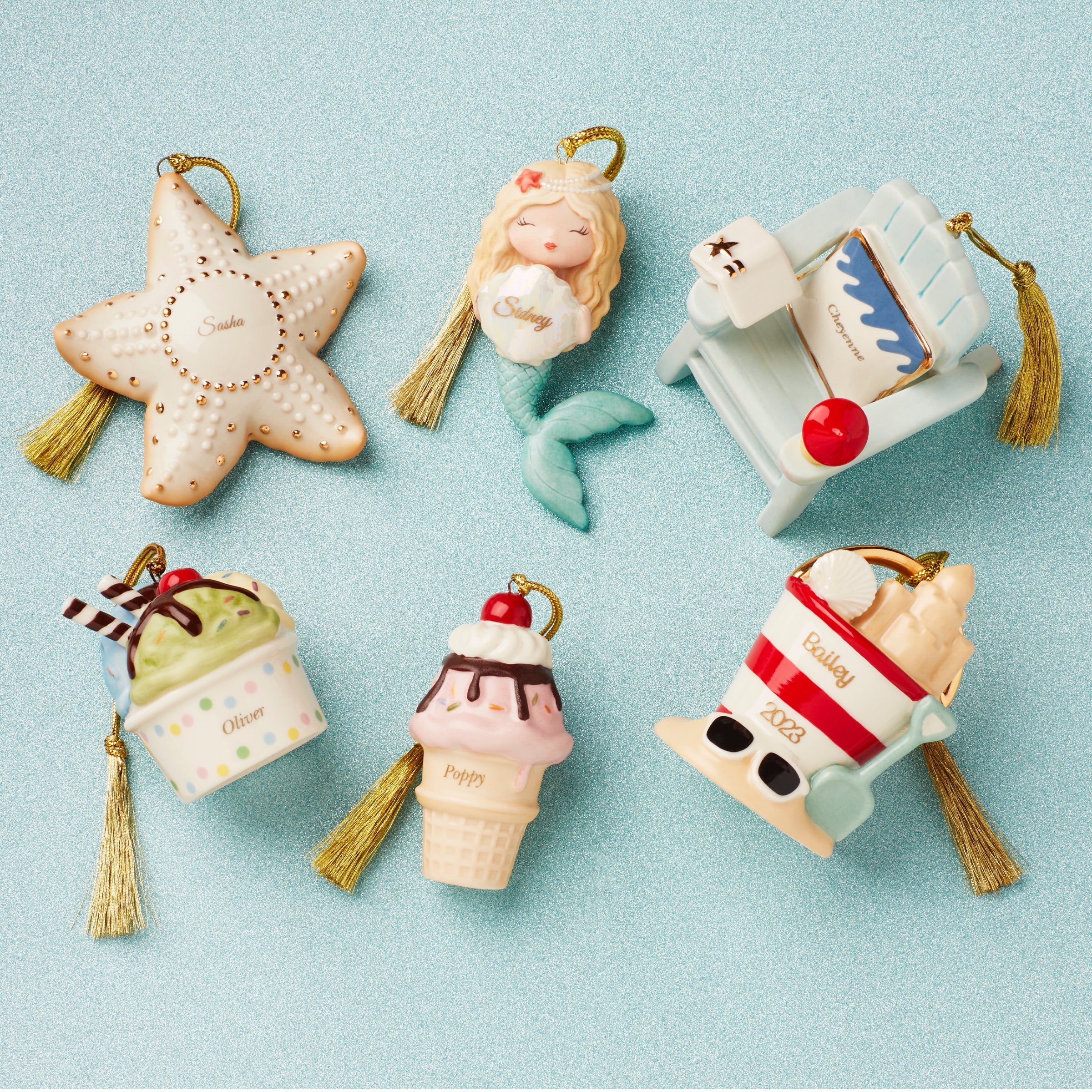 Personalized Ice Cream 2-Piece Ornament Set - Image 5